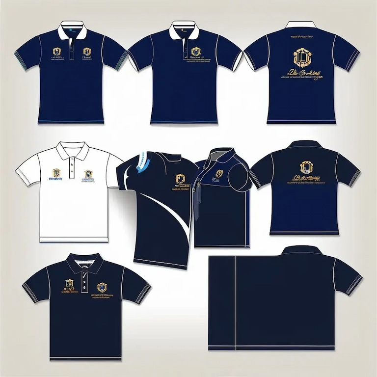 white and navy blue customized corporate tshirt