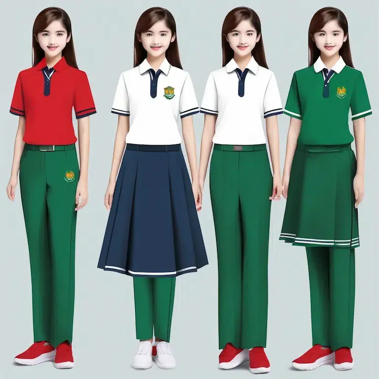 four kids are wearing schoolhouse uniform